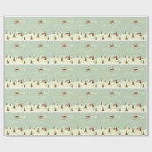 サンタクロース、雪のRudolfsとのメリークリスマス、 ラッピングペーパー (フラット)