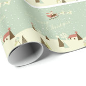 サンタクロース、雪のRudolfsとのメリークリスマス、 ラッピングペーパー (ロールコーナー)