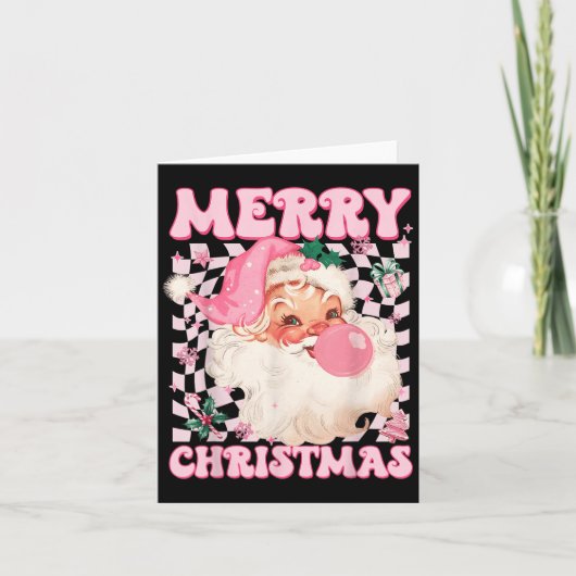 サンタクロース　Ｎｋ　サングラスをかけてバブルガムをふくクリスマス カード (正面)