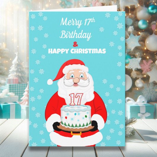 サンタクロース 17歳の誕生日おめでとうクリスマス カード