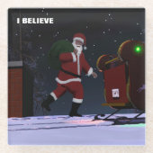 サンタクロース – I 信じ ガラスコースター (正面)