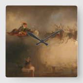 サンタクロースbyウィリアム・ホルブルック・ヒゲ スクエア壁時計 (正面)