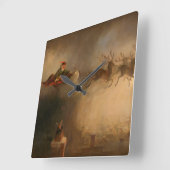 サンタクロースbyウィリアム・ホルブルック・ヒゲ スクエア壁時計 (傾斜)