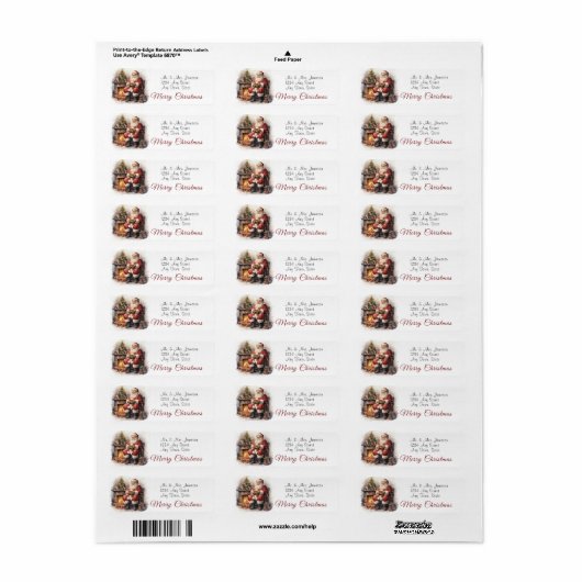 サンタクロースby暖炉メリークリスマス ラベル (フルシート)