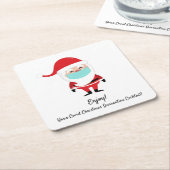 サンタクロースCovidクリスマス検疫カクテル スクエアペーパーコースター (アングル)