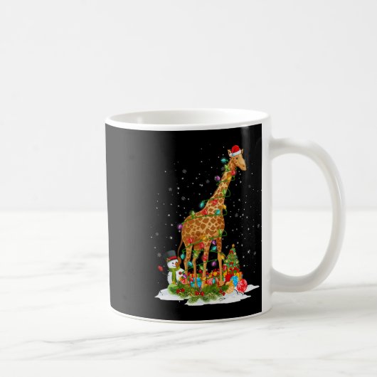 サンタクロースGiraffeクリスマスツリーライツクライストメリーム コーヒーマグカップ (右)