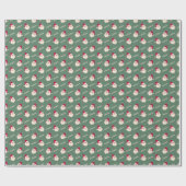 サンタクロースHOHOHOオンセージグリーン ラッピングペーパー (フラット)