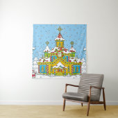 サンタクロースhousesanta,クロース，ハウス，冬，霜，gr タペストリー (インサイチュ)