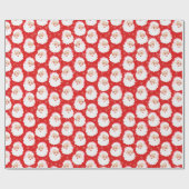 サンタクロースinピンクハットレトロクリスマス ラッピングペーパー (フラット)