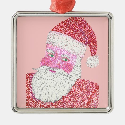 サンタクロースinポインティリスクリスマスオーナメント メタルオーナメント (正面)