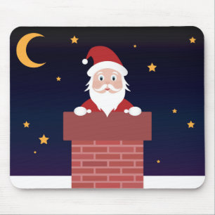 サンタクロースin煙突のクリスマス夜 マウスパッド