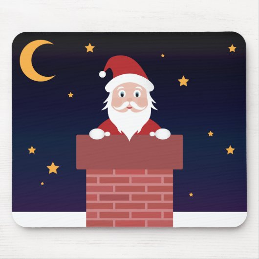 サンタクロースin煙突のクリスマス夜 マウスパッド (正面)