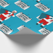 サンタクロースjoeバイデン氏ブルークリスマスホワイトハウス ラッピングペーパー (角)