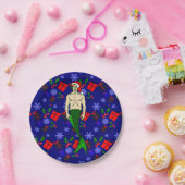 サンタクロースredhead merman醜いクリスマスmermaidギフト ペーパープレート (パーティー)