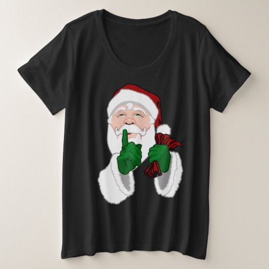 サンタクロースTシャツ 大きいサイズ レディース サンタTシャツ プラスサイズTシャツ (デザイン正面)