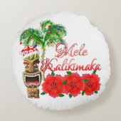 サンタクロースTiki Mele Kalikimaka ラウンドクッション (裏面)