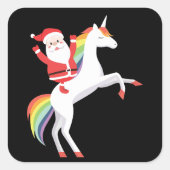 サンタクロースUnicornクリスマスホリデーギフト スクエアシール (正面)