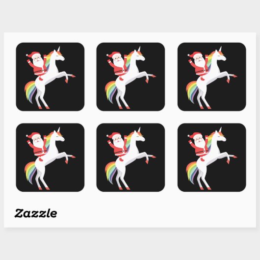 サンタクロースUnicornクリスマスホリデーギフト スクエアシール (シート)