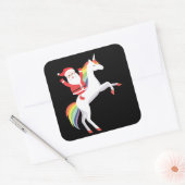 サンタクロースUnicornクリスマスホリデーギフト スクエアシール (封筒)