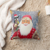 サンタクロースwクリスマスミニチュアシュナウツァードッグ クッション (ブランケット)