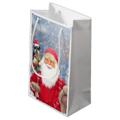 サンタクロースwクリスマスミニチュアシュナウツァードッグ スモールペーパーバッグ (裏面アングル)