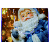 サンタクロースwith金ゴールドスパークル抱き枕 ラージペーパーバッグ (裏面)