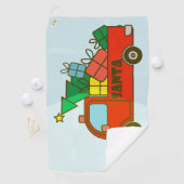 サンタクローリーのサイドビューメリークリスマス ゴルフタオル (インサイチュ)