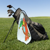 サンタクローリーのサイドビューメリークリスマス ゴルフタオル (グリーン)