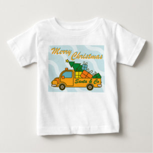 サンタクローリーのサイドビューメリークリスマス ベビーTシャツ