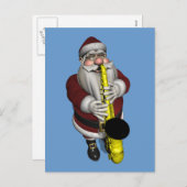 サンタクロー遊スのサクソフォン シーズンポストカード (正面/裏面)