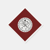 サンタクロ信じースのスリ飛んでいるグ・クリスマス スタンダードカクテルナプキン (角)