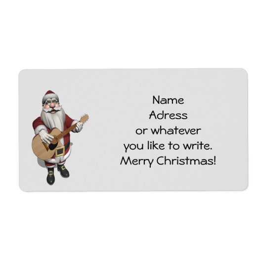 サンタクロ遊ースのギターのクリスマスソング ラベル (正面)