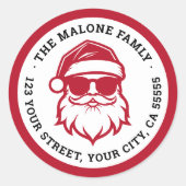 サンタクールインサングラスレッド差出人住所 ラウンドシール (正面)