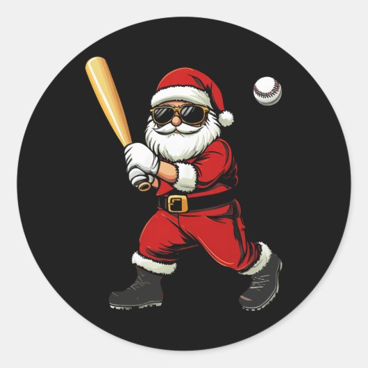 サンタクールー遊ズ野球のクリスマス野球選手 ラウンドシール (正面)