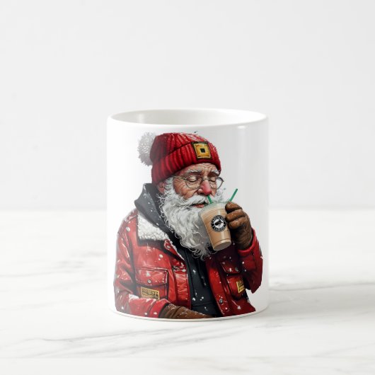 サンタクールー飲みアイスコーヒースクリスマスアート コーヒーマグカップ (中央)