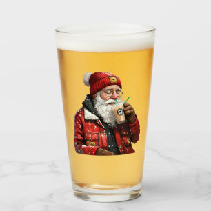 サンタクールー飲みアイスコーヒースクリスマスアート タンブラーグラス