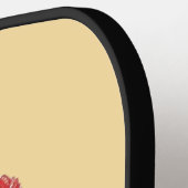 サンタクールー飲みアイスコーヒースクリスマスアート ピックルボールラケット (左詳細)