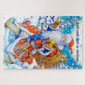 サンタク伝統的リスマスポストカードのメッセージ ジグソーパズル (横)