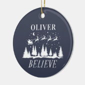 サンタク信じリスの海伝統的軍写真 セラミックオーナメント (左)