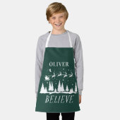 サンタク信じリスマスグ伝統的リーン写真 エプロン (着用した状態)