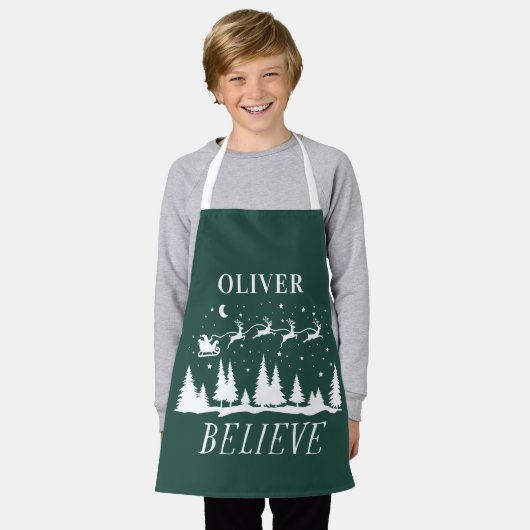 サンタク信じリスマスグ伝統的リーン写真 エプロン