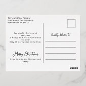 サンタク信じリスマスファミリー写真のレトロ 箔シーズンポストカード (裏面)