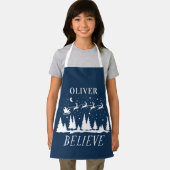 サンタク信じリスマスブルー伝統的の写真 エプロン (インサイチュ)