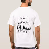 サンタク信じリスマス伝統的ファミリー Tシャツ (裏面)