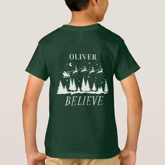 サンタク信じリスマス伝統的ファミリー Tシャツ (裏面)