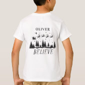 サンタク信じリスマス伝統的ブラック写真 Tシャツ (裏面)