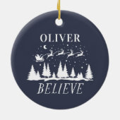 サンタク信じリスマス伝統的海軍 セラミックオーナメント (裏面)