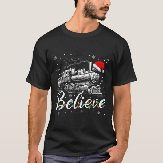 サンタク信じロースのクリスマスでメリークリスマス Tシャツ (正面)