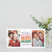 サンタク信じロースのクリスマスファミリーのレトロ シーズンカード (スタンド正面)