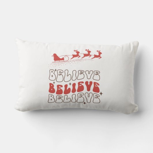 サンタク信じロースのクリスマス木製箱の看板 ランバークッション (裏面)